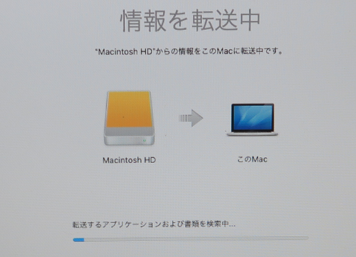 Mac OS SSD ファイルのコピー