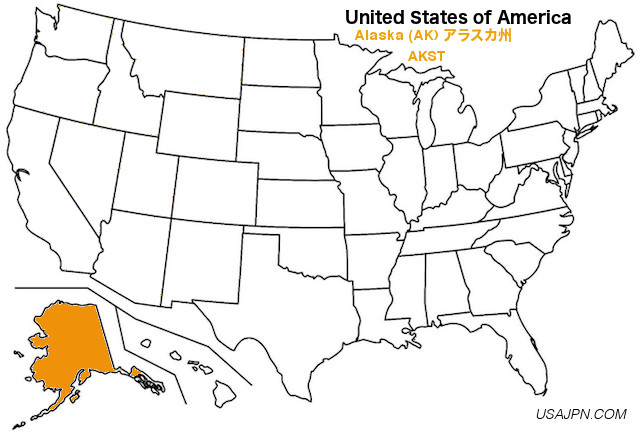 アメリカ合衆国　アラスカ州の地図