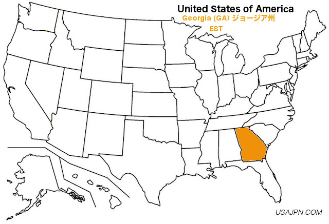 アメリカ合衆国　ジョージア州の地図