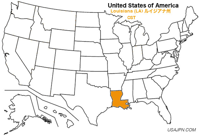 アメリカ合衆国　ルイジアナ州の地図