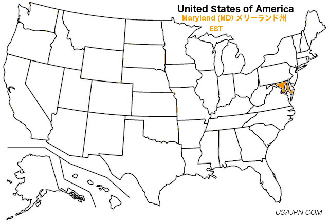 アメリカ合衆国　メリーランド州の地図