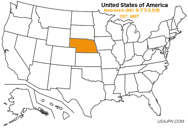 アメリカ合衆国　ネブラスカ州の地図