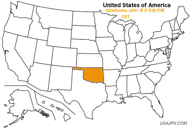 アメリカ合衆国　オクラホマ州の地図
