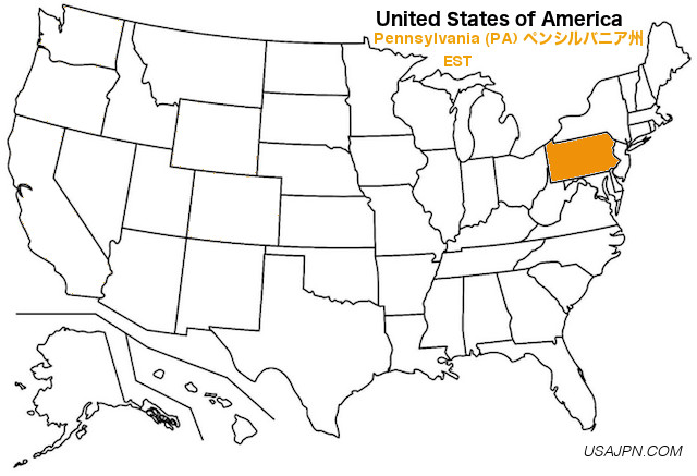 アメリカ合衆国　ペンシルバニア州の地図