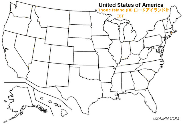 アメリカ合衆国　ロードアイランド州の地図