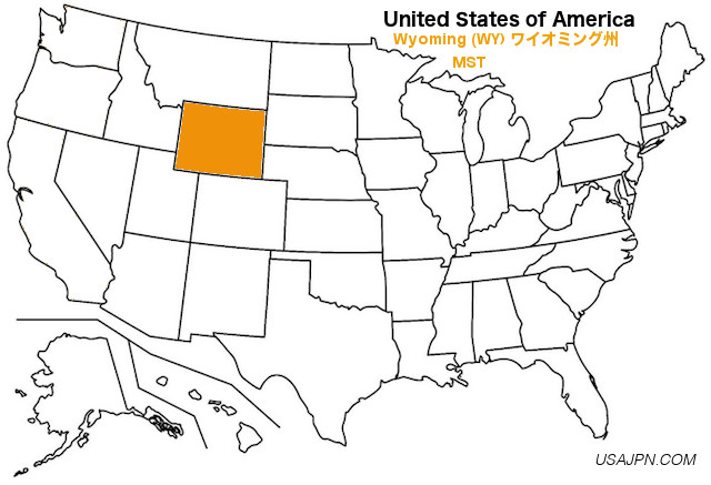 アメリカ合衆国　ワイオミング州の地図