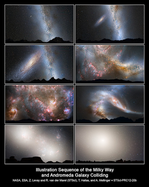 銀河系とアンドロメダ星雲の合体 NASA
