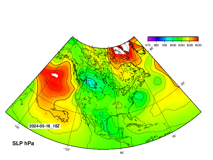 NOAA GFS 気圧　アメリカ