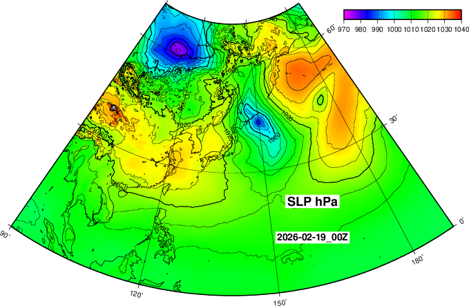 Asia Sea Level Pressure Forecast