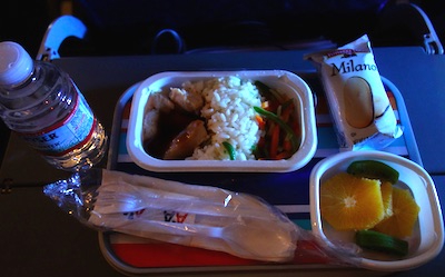 アメリカン航空の機内食 ダラス・成田線