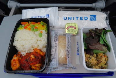 ユナイテッド航空　デンバー成田便　機内食