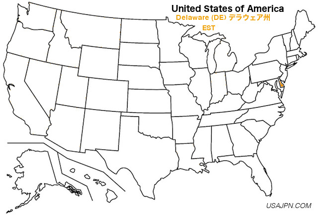 アメリカ合衆国　デラウェア州の地図