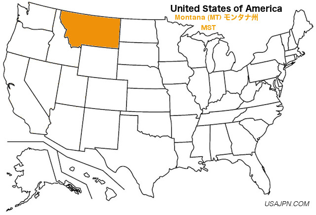 アメリカ合衆国　モンタナ州の地図