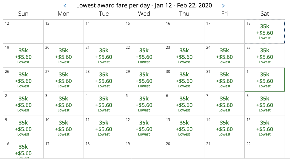 ユナイテッド特典航空券　2019年11月から　必要マイル