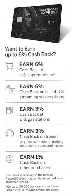 AMEX 6% キャッシュバック クレジットカード