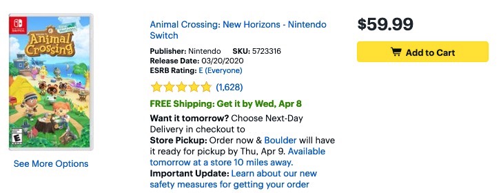 Animal Crossing New Horions -Best Buy 