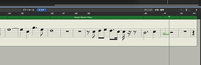 Garage Band Mac スコア 楽譜表示