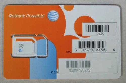 アメリカ AT & T プリペイド SIMカード