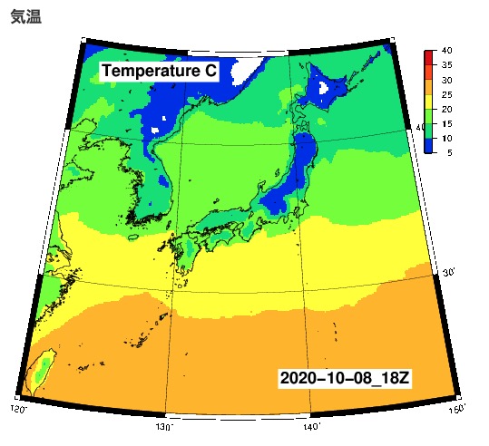 NOAA NCEP GFS 予報マップ