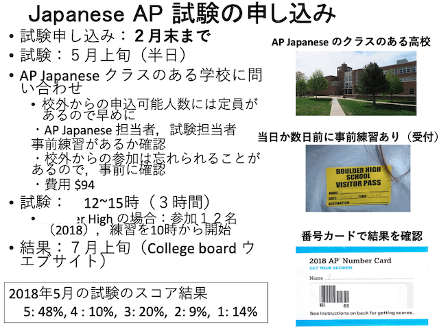 AP Japanese AP 1科目あたり約$1000の大学授業料の節約