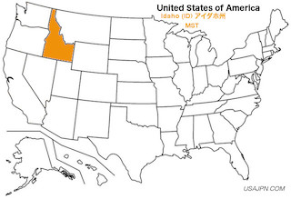 アメリカ合衆国　アイダホ州の地図