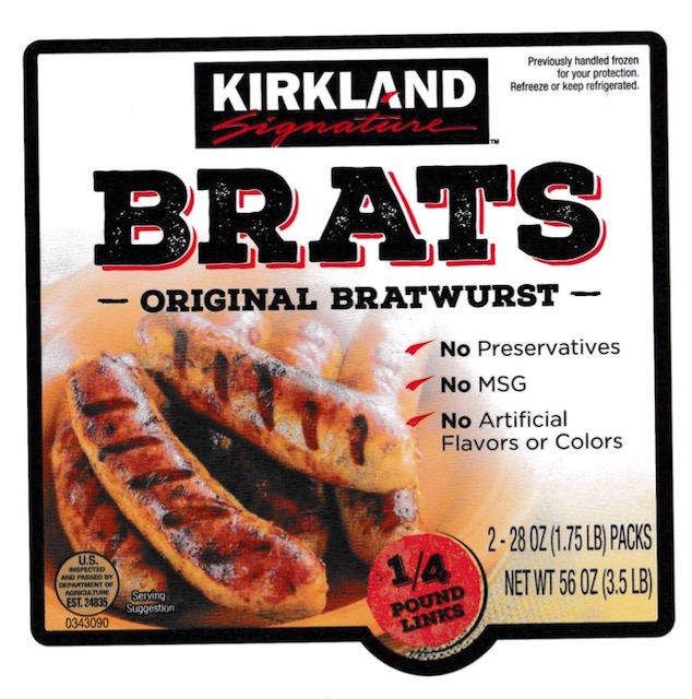 アメリカのCOSTCO Brats ソーセージ