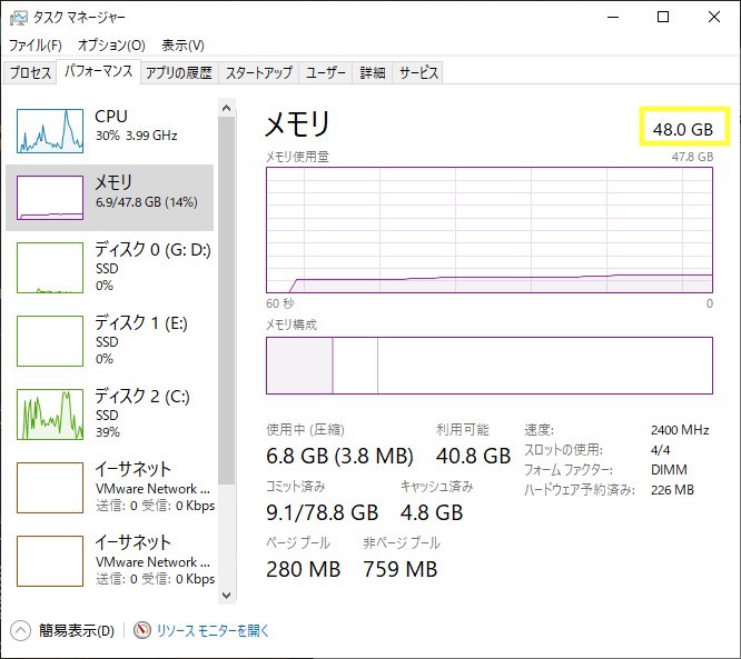 パソコン メモリの増設