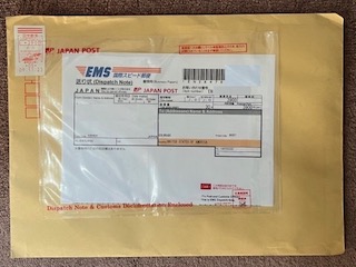 日本の郵便局からアメリカ宛 EMS を送る　封筒　書類　配達日数