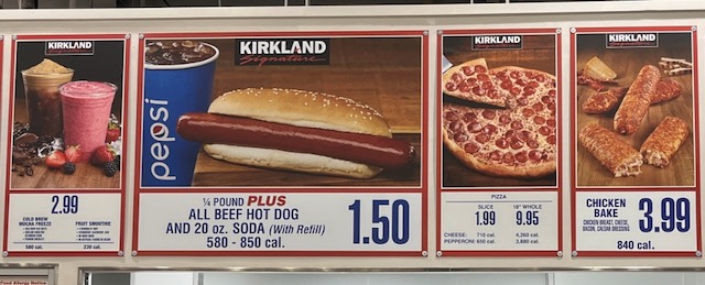 アメリカのCOSTCO コスコ ホットドッグ $1.50 ソーダ付き