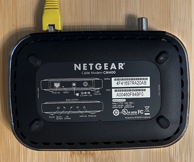 モデムの交換によるネット速度の大幅向上 Netgear CM-400