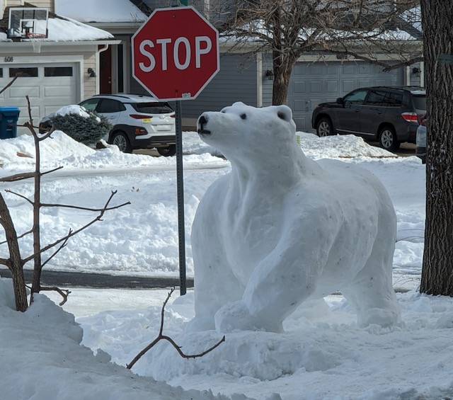 アメリカの雪像　しろくま