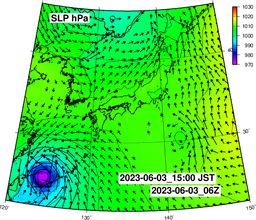 台風２号　NOAA NCEP GFS予報