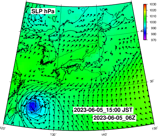 台風２号　NOAA NCEP GFS予報