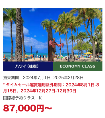 ANA タイムセール 国際線