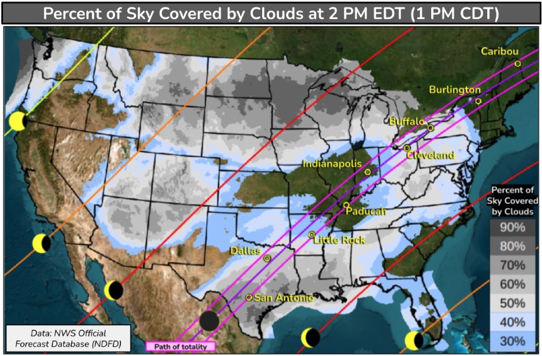 2024年４月8日 アメリカ皆既日食 天気予報