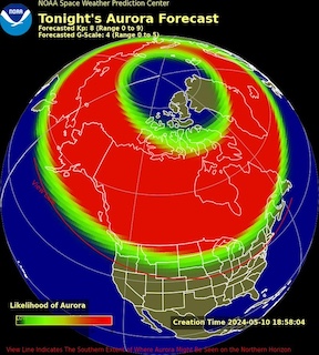 オーロラ 2024年5月10日から北米で見える可能性