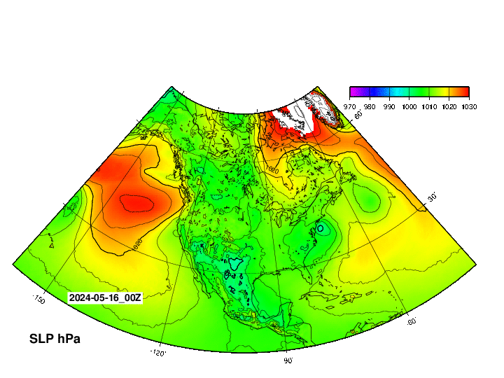 NOAA GFS 気圧　アメリカ