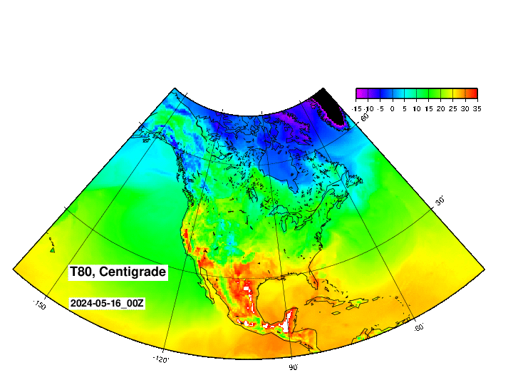 NOAA GFS 気温　アメリカ