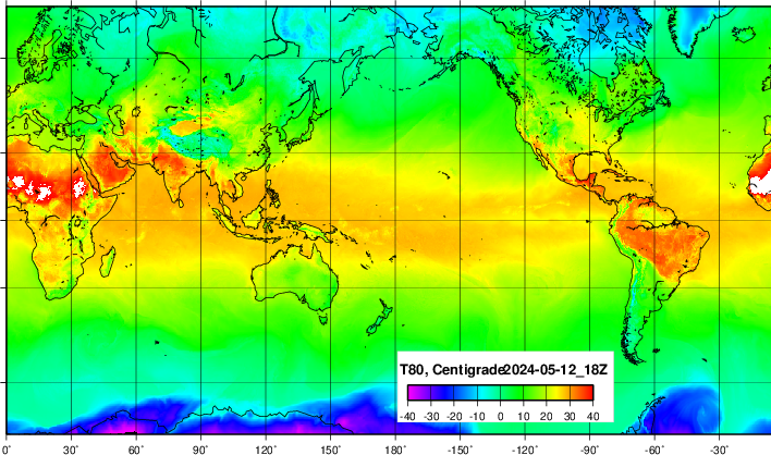 NOAA GFS 気温プロット